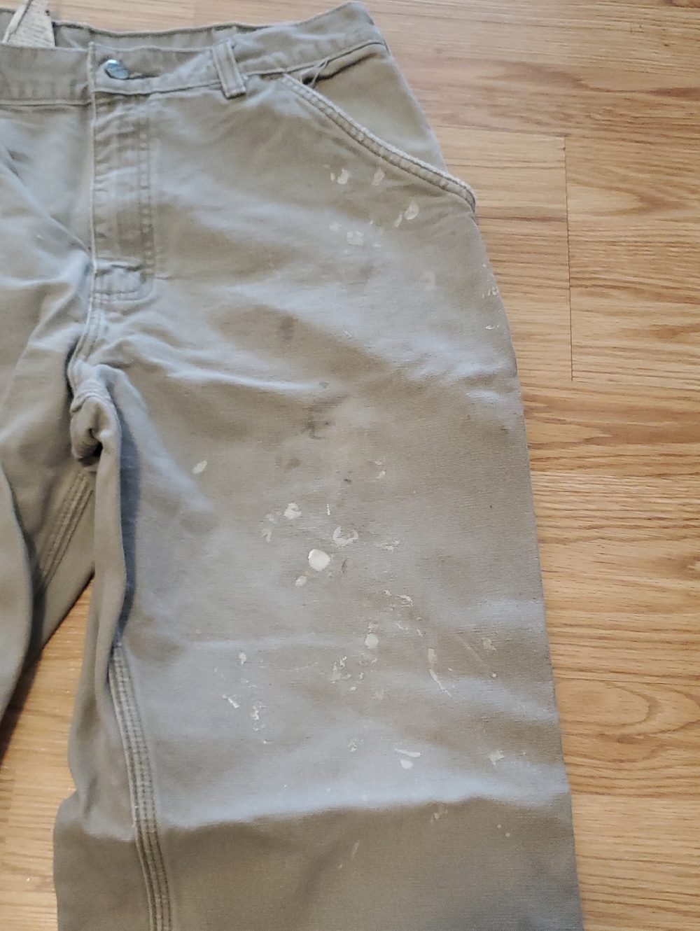 Vintage Carhartt Distressed Carpenter Pants – Gray/Sage Green  34/30 - Picture 6 of 9